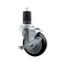 Service Caster 4'' Black Poly Swivel 1-5/8'' Expanding Stem Caster with Brake SCC-EX20S414-PPUB-BLK-TLB-158 - alternate 1